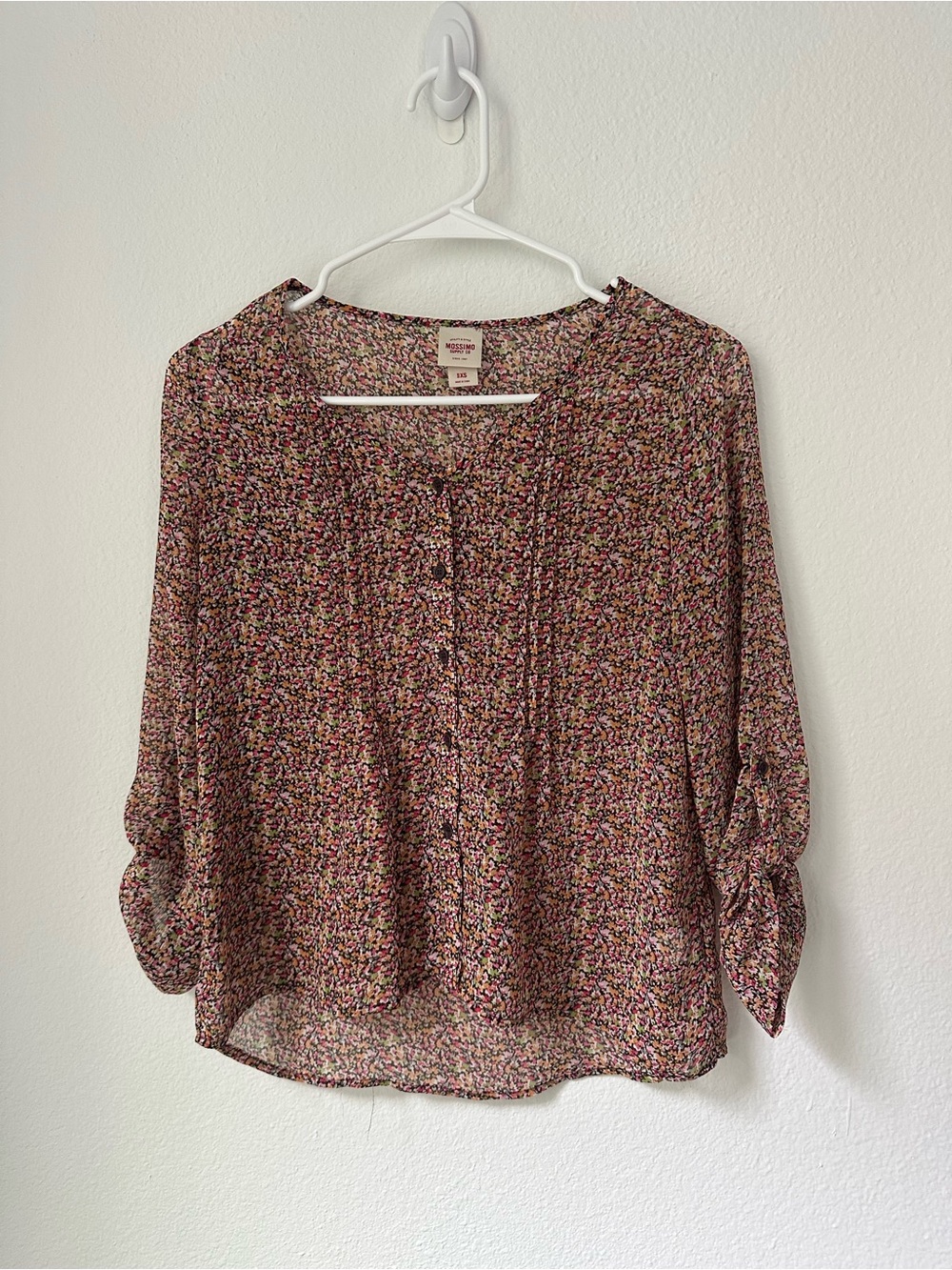 Mossimo Supply Co. Multicolor Floral Button-Front Blouse